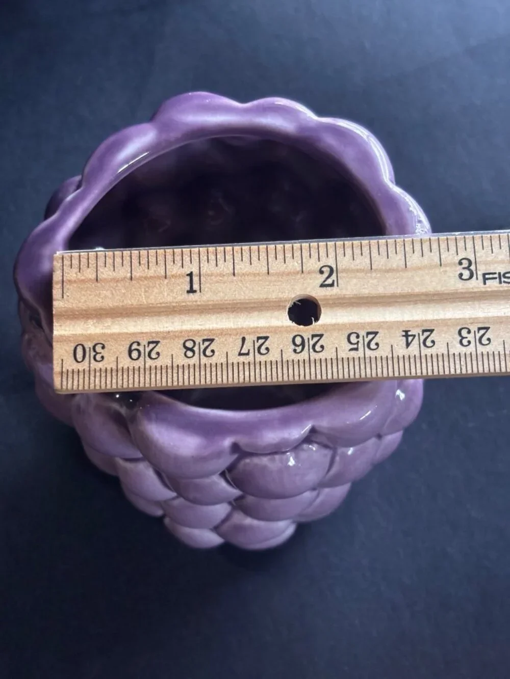 Ceramic Purple Grape Jam Sugar Jar With Lid Spoon Green Leaf Accent Vintage 80s